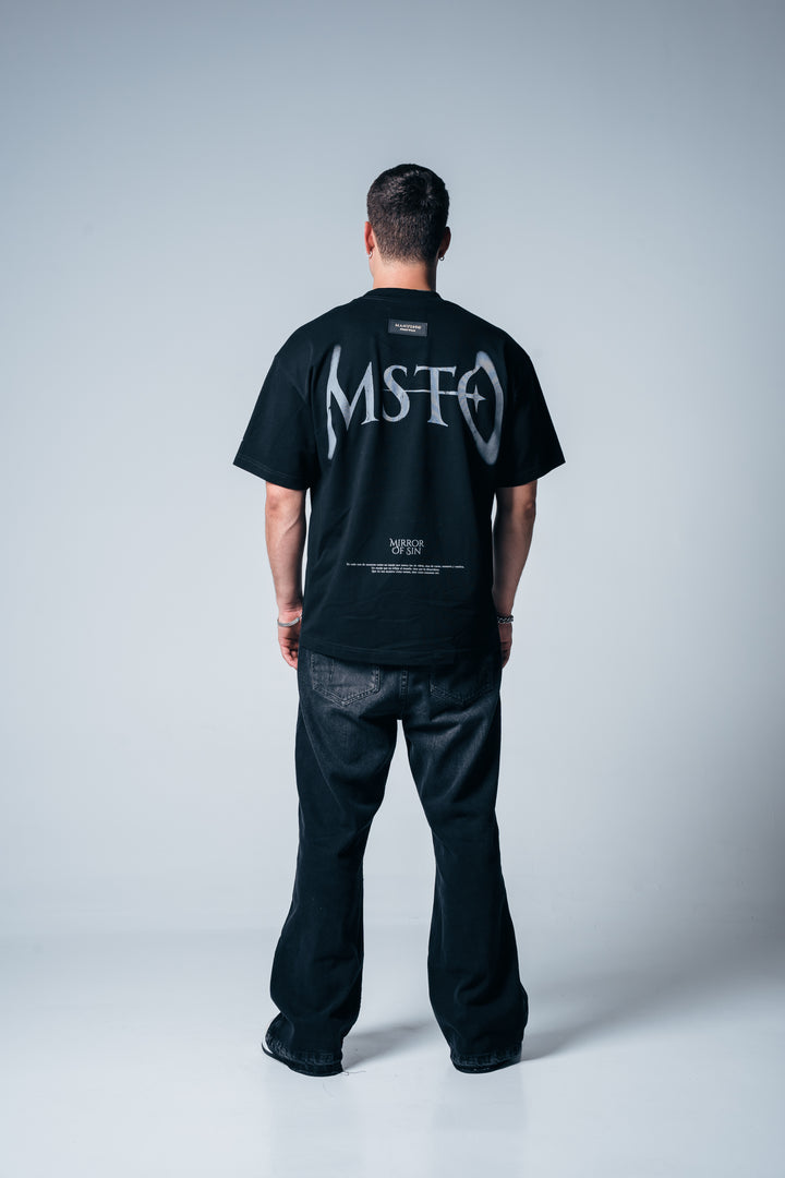 Camiseta Oversize Mirror Of Sins negro MSTO