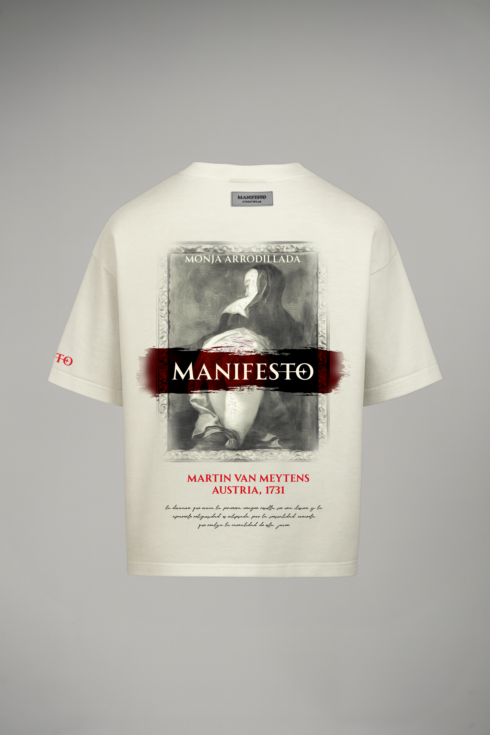 Camiseta Oversize Monja de Rodillas Vainilla